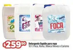 Smart & Final Foca, roma, blanca nieves o carisma detergente líquido para ropa oferta