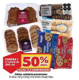 Smart & Final First street o simply value galletas, variedad de presentaciones oferta