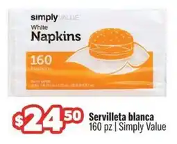 Smart & Final Simply value servilleta blanca oferta