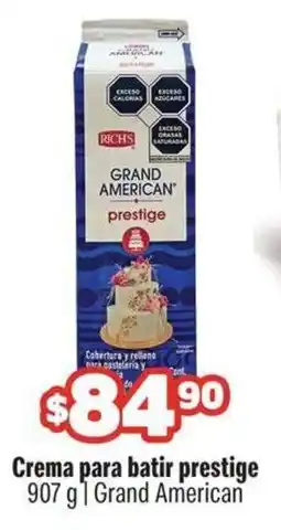 Smart & Final Grand american crema para batir prestige oferta