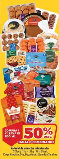 Smart & Final First street, king's hawaiian, otis, decadence, edwards o sara lee variedad de productos seleccionados oferta