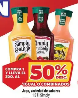 Smart & Final Simply jugo, variedad de sabores oferta
