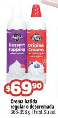 Smart & Final First street crema batida regular o descremada oferta