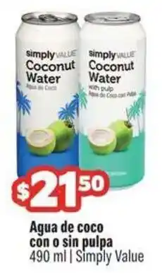 Smart & Final Simply Value Agua de coco con o sin pulpa oferta