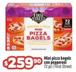 Smart & Final First street mini pizza bagels 90 con pepperoni oferta