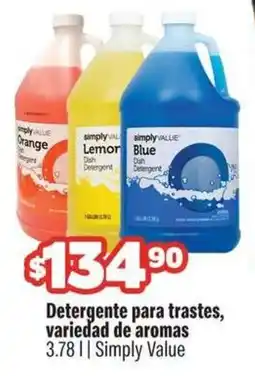 Smart & Final Simply value detergente para trastes, variedad de aromas oferta