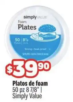 Smart & Final Simply value platos de foam oferta
