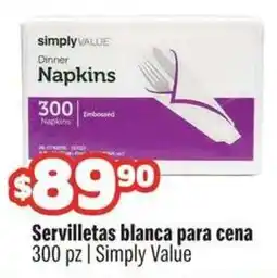 Smart & Final Simply value servilletas blanca para cena oferta