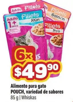 Smart & Final Whiskas alimento para gato pouch, variedad de sabores oferta