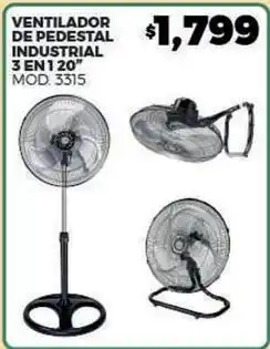 Merco Ventilador de pedestal industrial 3 en 1 20 mod. 3315 oferta