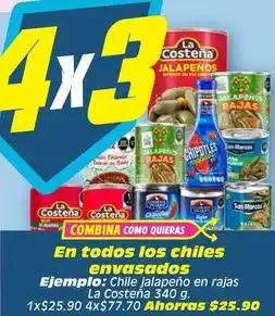 Soriana Híper La costeña - chiles envasados oferta