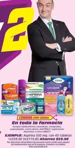 Soriana Híper Unesia - aspirina 500 mg oferta