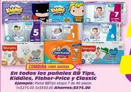 Soriana Híper Fisher price - pañales bb tips, kiddies, fisher-price y classic oferta