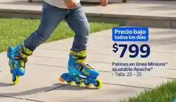 Walmart Minions patines en línea ajustable apache oferta