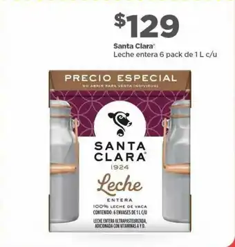Bodega Aurrerá Leche entera santa clara 6 pack x 1l oferta