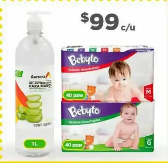 Bodega Aurrerá Pañales bebyto 40 pzas talla m o g oferta