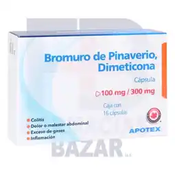 Farmacias Bazar BROMURO DE PINAVERIO/DIMETICONA 100/300MG 16 CAPSULAS APOTEX oferta