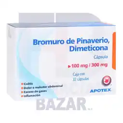 Farmacias Bazar BROMURO DE PINAVERIO/DIMETICONA 100/300MG 32 CAPSULAS APOTEX oferta
