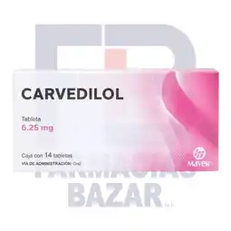 Farmacias Bazar CARVEDILOL 6.25MG 14 TABLETAS MAVER oferta