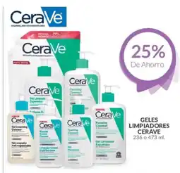 Farmacias Guadalajara CeraVe geles limpiadores oferta