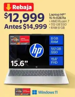 Walmart HP laptop 15-fc0287la oferta