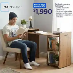 Walmart Mainstays escritorio cajonera oferta