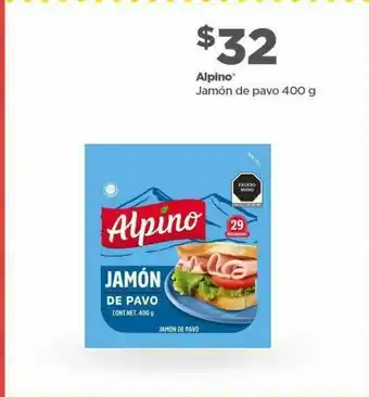 Bodega Aurrerá Jamón de pavo alpino 400g oferta