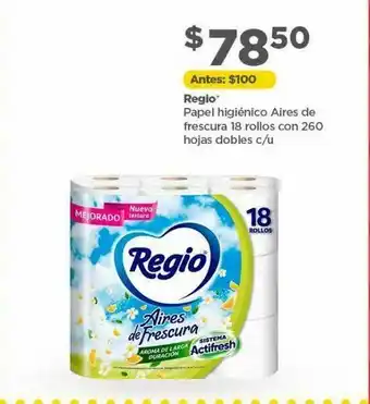 Bodega Aurrerá Papel higiénico regio 18 rollos 260 hojas dobles oferta