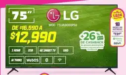 Soriana Híper Lg - 75 uhd 4k smart tv mod. 75ua8000p5b oferta