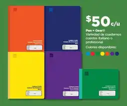 Bodega Aurrerá Pen + gear variedad de cuadernos cosidos italiano o profesional oferta
