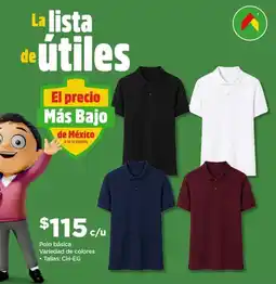 Bodega Aurrerá Polo básica variedad de colores oferta