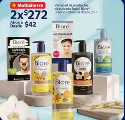 Walmart Bioré variedad de productos de cuidado facial oferta