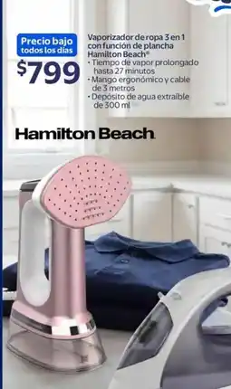 Walmart Hamilton beach vaporizador de ropa 3 en 1 oferta