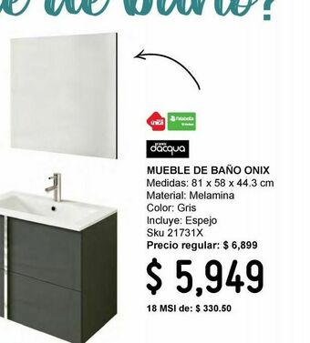 Sodimac Homecenter Mueble de baño onix oferta