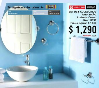 Sodimac Homecenter Set de 5 accesorios para baño oferta