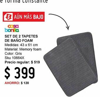 Set de 2 tapetes de baño foam 