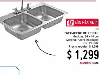 Fregadero de 2 tinas