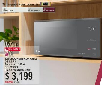 Sodimac Homecenter Microondas con grill de 1.5 p3 oferta