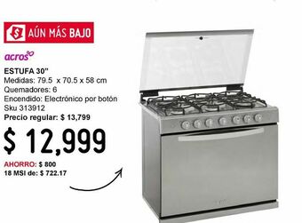 Sodimac Homecenter Estufa 30" oferta