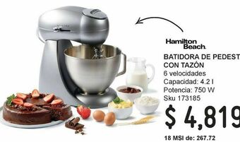 Batidora de pedestal con tazón 
