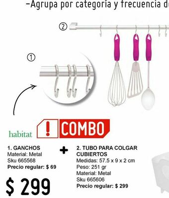 Sodimac Homecenter Gancho + tubo para colgar cubiertos oferta
