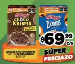 Merco Kellogg's - cereal choco krispis 540 gr o zucaritas 600 gr oferta
