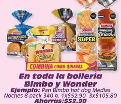 Soriana Súper Bimbo - pan hot dog medias noches 8 pack oferta