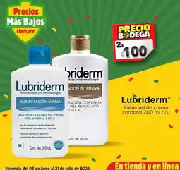 Bodega Aurrerá Lubriderm - humectación diaria crema corporal oferta
