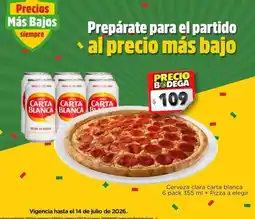 Bodega Aurrerá Carta blanca - pizza a elegir oferta