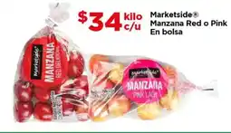 Bodega Aurrerá Marketside manzana red o pink en bolsa oferta