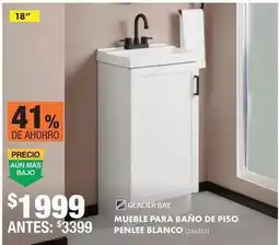The Home Depot Glacier bay - mueble para baño de piso penlee blanco oferta