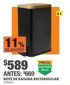 The Home Depot Bote de basura rectangular (239836) oferta