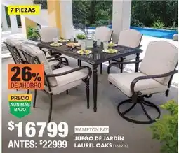 The Home Depot Hampton bay - juego de jardín laurel oaks oferta