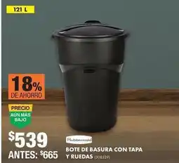The Home Depot Rubbermaid - bote de basura con tapa y ruedas oferta